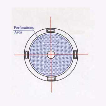 a Vertical View of fine bubble disc diffuser Diagram